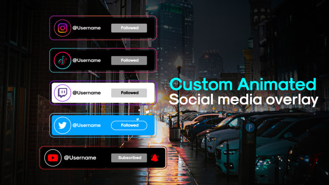 Make social media popups for youtube twitch kick etc by Creative pixl