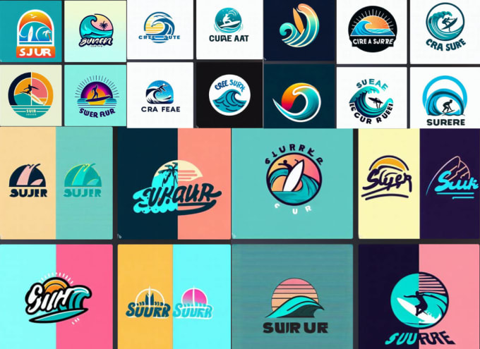 creez un logo inspire du surf de l ete des voyages et du surf pour votre marque