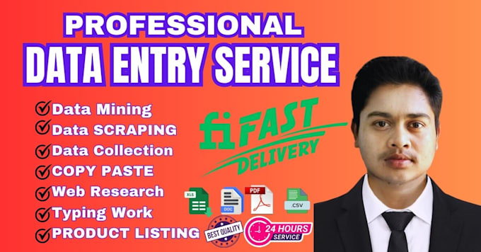 do data entry, copy paste, typing, data scraping, data collection, email leads
