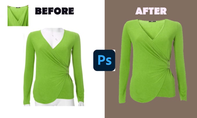 do ghost mannequin neck joint service and wrinkle removal in photoshop