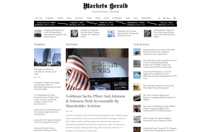 publish news on markets herald