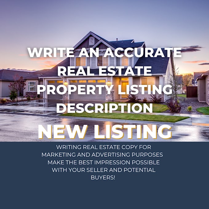 write an accurate real estate property listing description