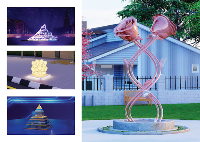 do 3d furniture, product, sculpture design and rendering