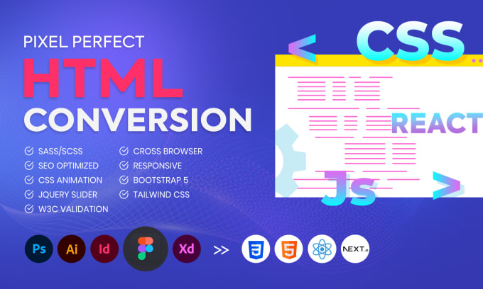 Convert figma, psd to responsive html, bootstrap 5 or react by Mamtaz01 ...