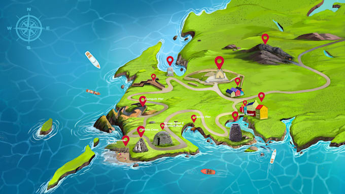 Maps illustrations in photoshop and illustrator by Mystudio5 | Fiverr