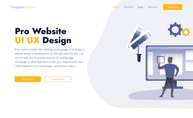 Design professional website ui ux design, landing page, and mockup in ...