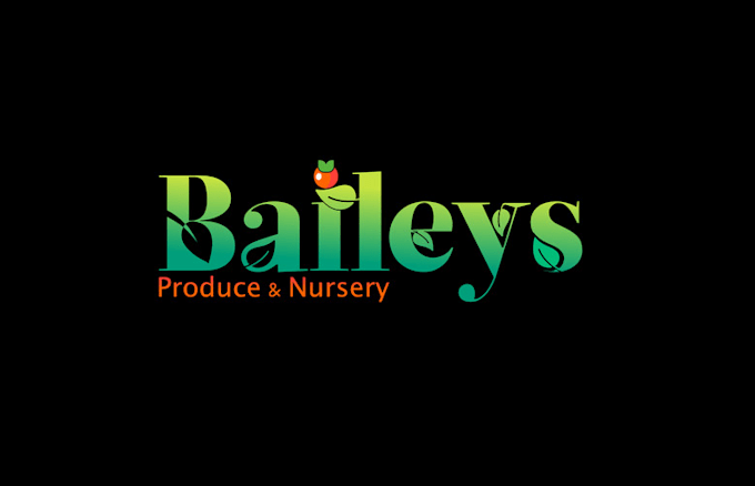 create retro holiday baileys produce nursery logo