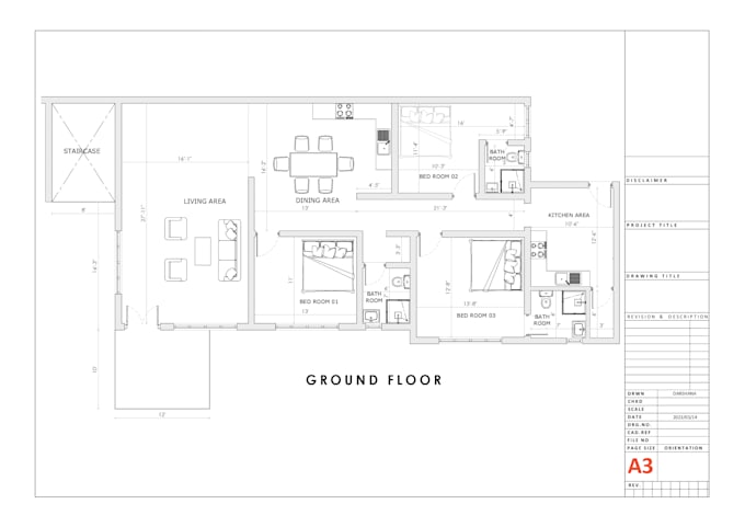 Draft hand drawn sketches into floor plans by Darshana_nuwan | Fiverr
