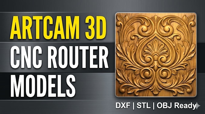 design 3d artcam relief models and dxf files for cnc router