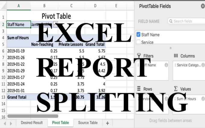 Split excel report fast by Pamuchandana | Fiverr