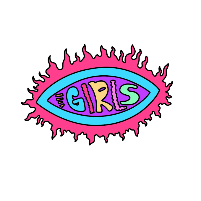 do handdrawn logo design trippy or futuristic style 70s