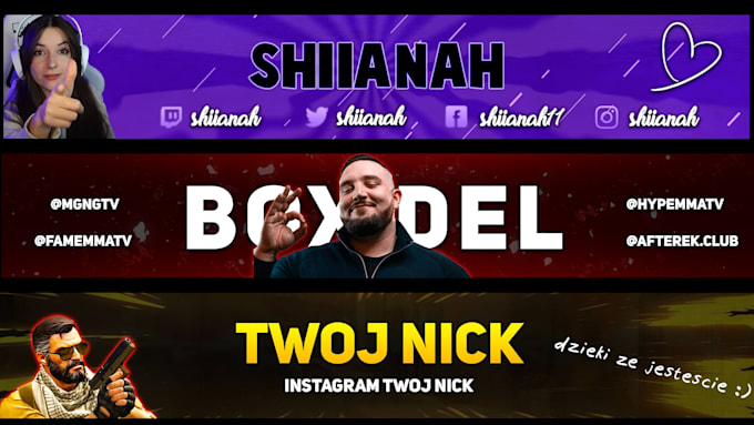 Design a banner and panels for youtube, twitch, kick by Lather1234 | Fiverr