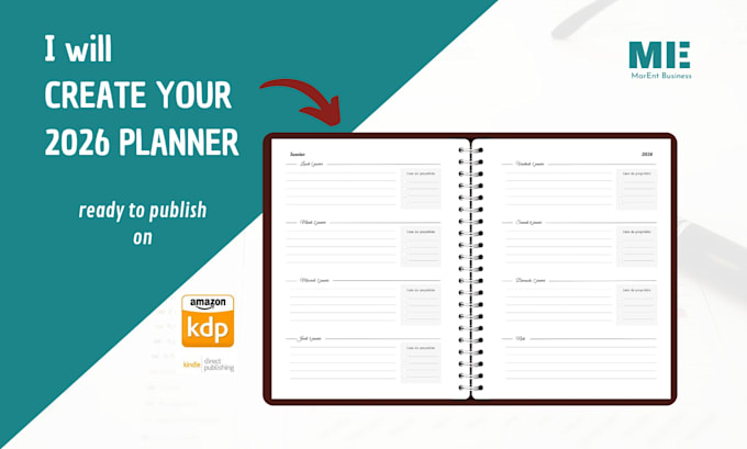 create a personalized 2026 and 2027 diary or agenda in PDF for amazon KDP