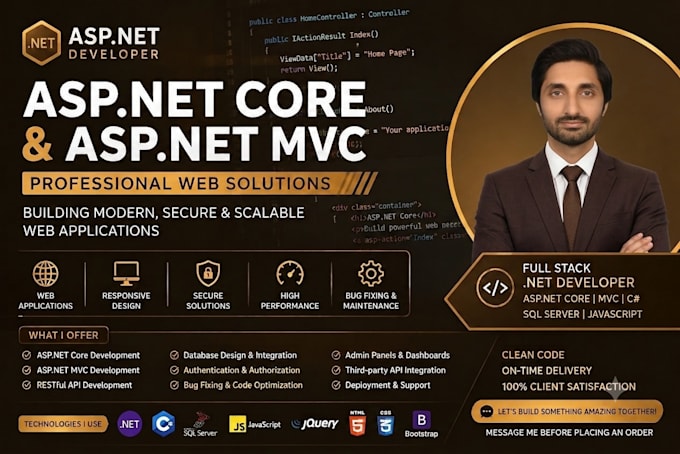 develop a custom asp dotnet core mvc web application with sql server