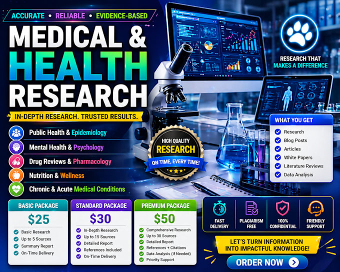 write medical and health research for you