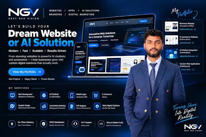 build ai websites and business automation with ai chatbots