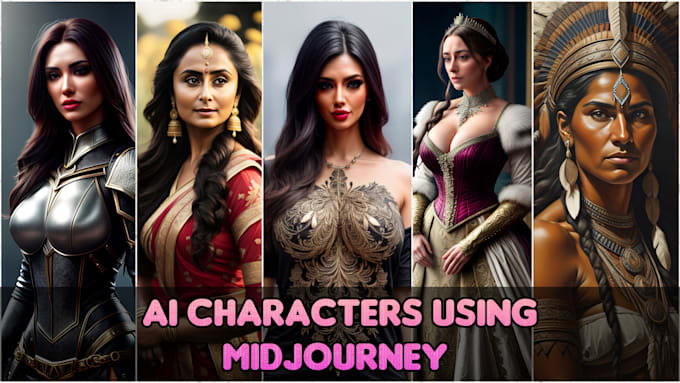 do unique stunning 3d characters design using mid journey