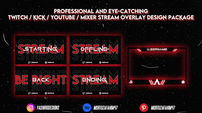 create professional and eyecatching twitch stream overlay