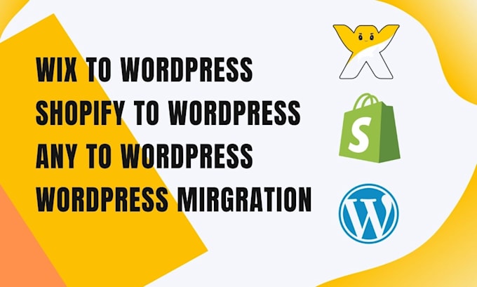 convert wix, shopify to wordpress website