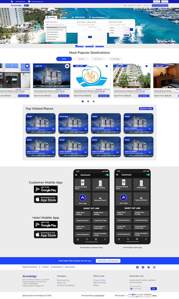 expert hotel booking website creation