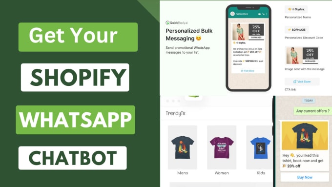 make chatbot, whatsapp api and automation for shopify marketing sales funnel