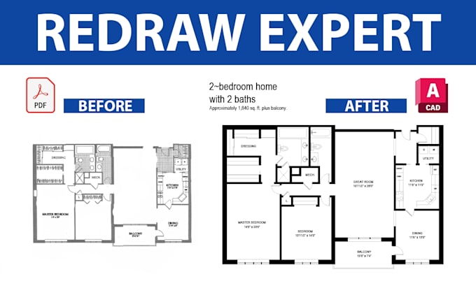 redraw 2d floor plans from scanned or old drawings manually in autocad