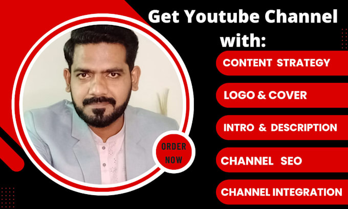 create an optimized youtube channel with a logo, cover, and description