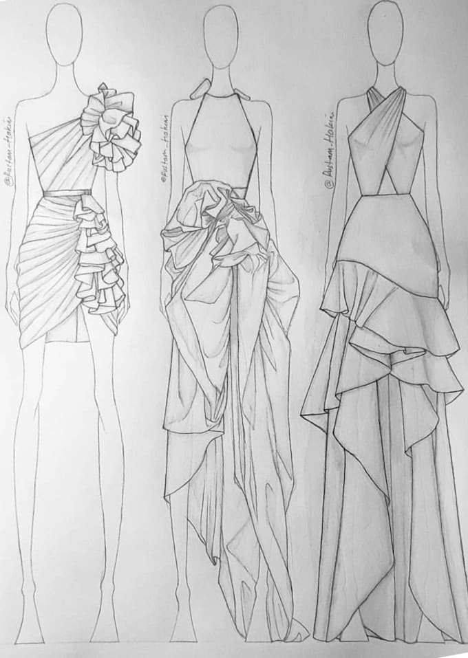 Draw handmade fashion illustration and sketches by Saniyajunaid02 | Fiverr