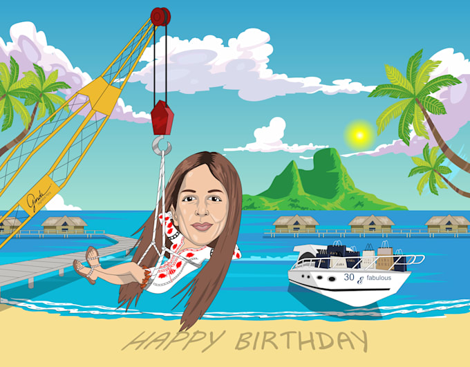 do caricature and background in just dollar 5
