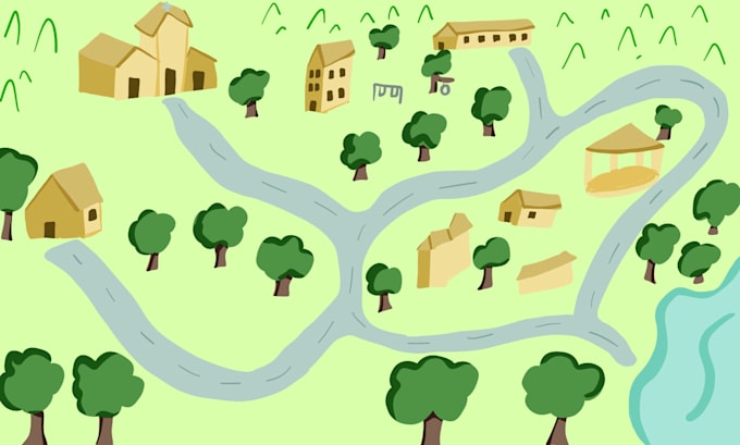 draw wonderful vector map illustration made for you