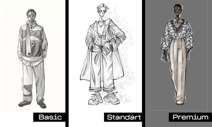 Draw fashion illustrations and sketches by Prssstrs | Fiverr