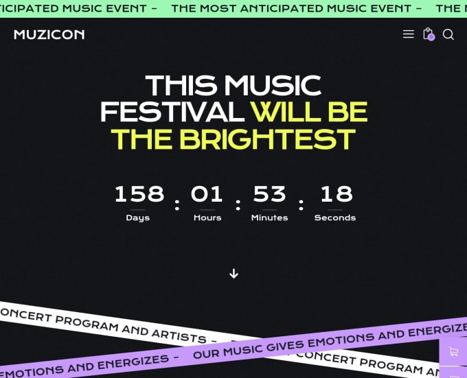 Create music festival website design by Mahady43 Fiverr