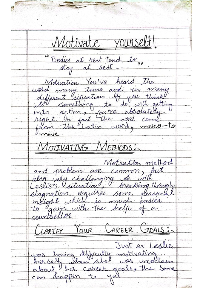 do handwriting notes and assignment