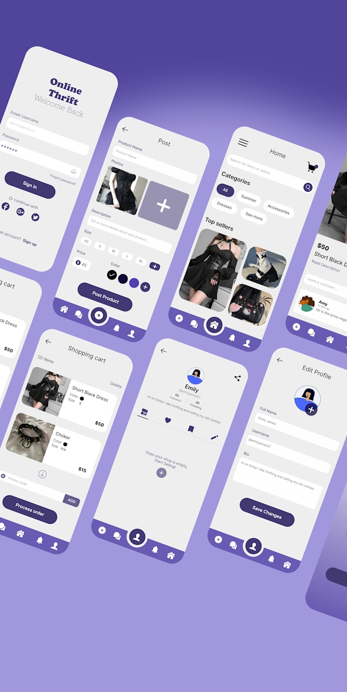 Design a mobile app using figma, ui ux design by Maramothmani | Fiverr