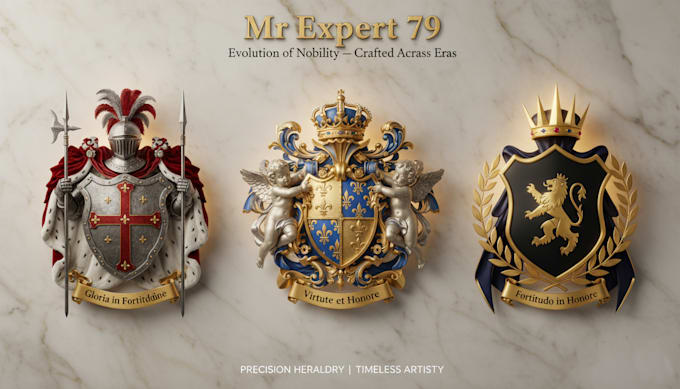 design a luxury heraldic family crest, and coat of arms logo in 3 hours