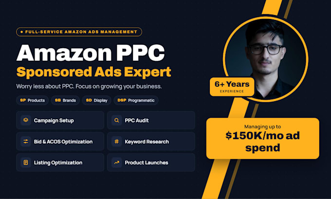 be amazon sponsored ads expert, PPC audit, PPC specialist, sp, sb, sd, dsp ads