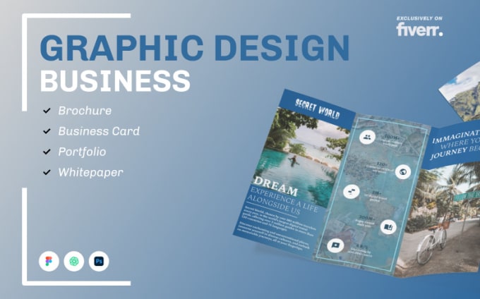 design brochure, business cards, flyers, app gallery store