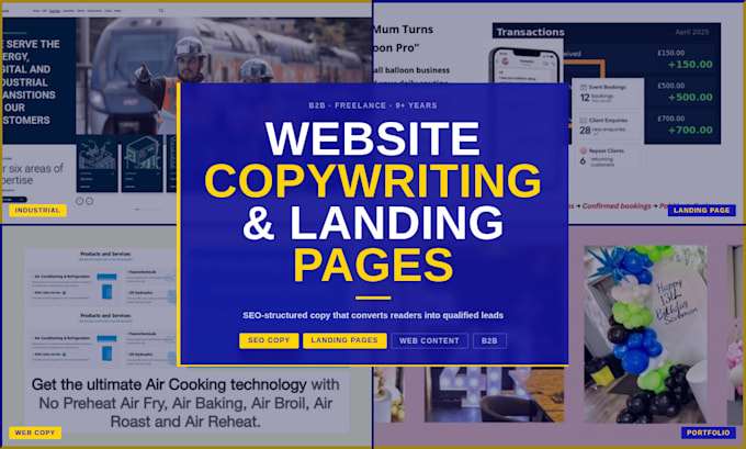 provide website copywriting as your landing page copy writer