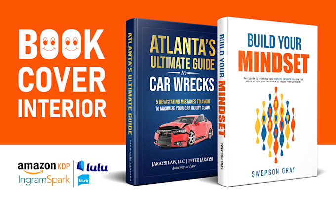 do paperback, book cover, ebook and hardcover for amazon KDP, ingramspark, lulu