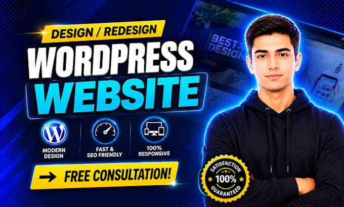 create modern responsive wordpress website design, wordpress website development