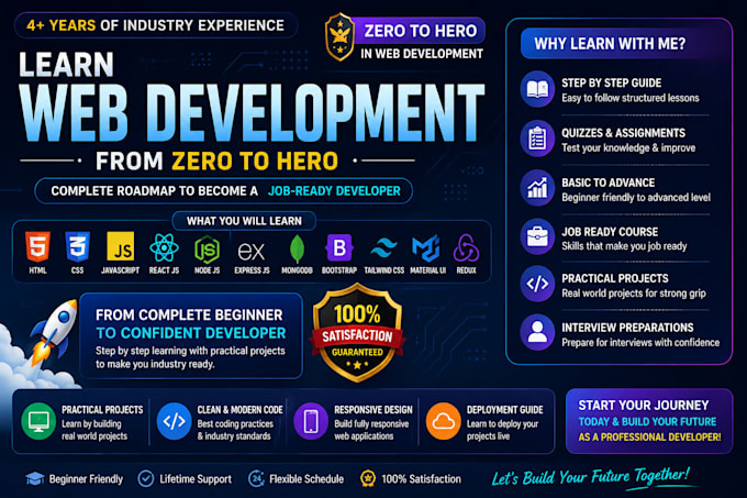 teach web development javascript, mern, reactjs tutor