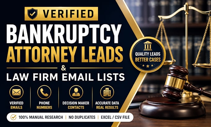 generate verified bankruptcy attorney leads and law firm email lists
