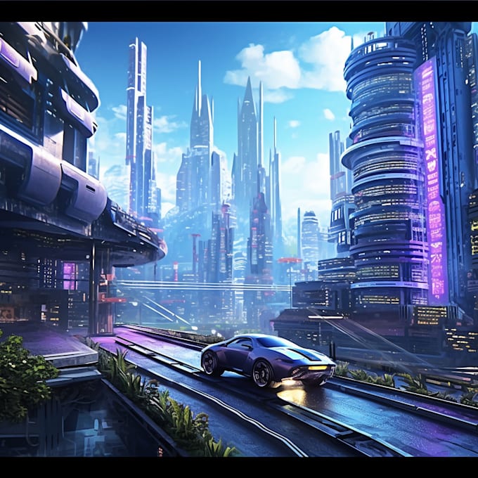Create futuristic cyberpunk city or background art by Gallagherriver ...
