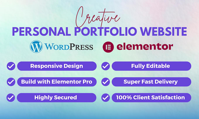 create personal portfolio wordpress website in 24 hrs, portfolio website