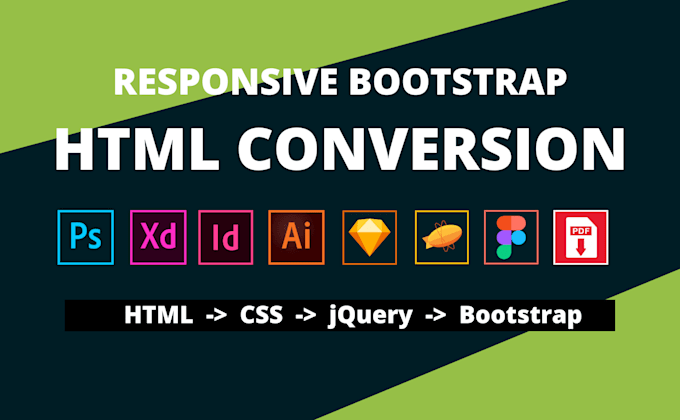 convert figma, xd, PSD to HTML CSS bootstrap 5