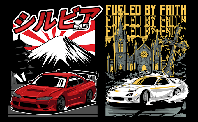 create jdm car t shirt and automotive designs