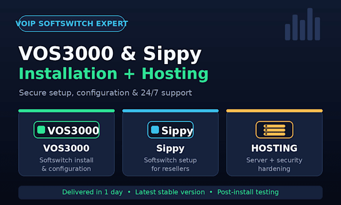 do vos3000 or sippy installation and hosting and support