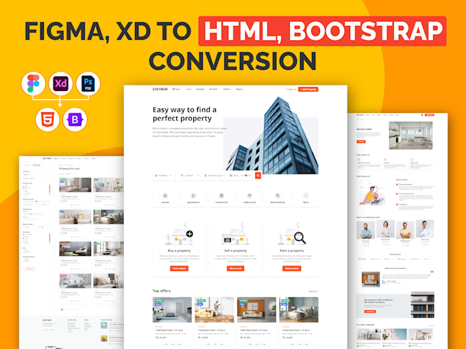 turn figma design into HTML, CSS website