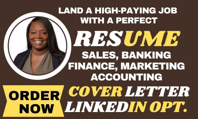 I will write a professional sales, banking, accounting and finance resume writing