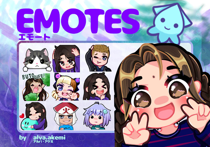 Design custom chibi emotes or badges for twitch or discord by Alva ...